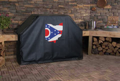 Ohio State Outline Flag Grill Cover