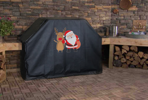 Santa and Rudolph Grill Cover