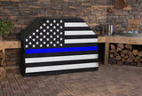 Thin Blue Line American Flag Full BBQ Grill Cover