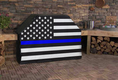Thin Blue Line American Flag Full Size Grill Covers