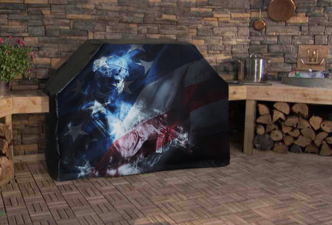 US Ghost Soldier American Flag Full BBQ Grill Cover