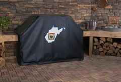 West Virginia State Outline Flag Grill Cover