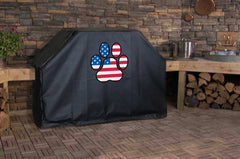 American Flag Dog Paw Grill Cover Custom Size